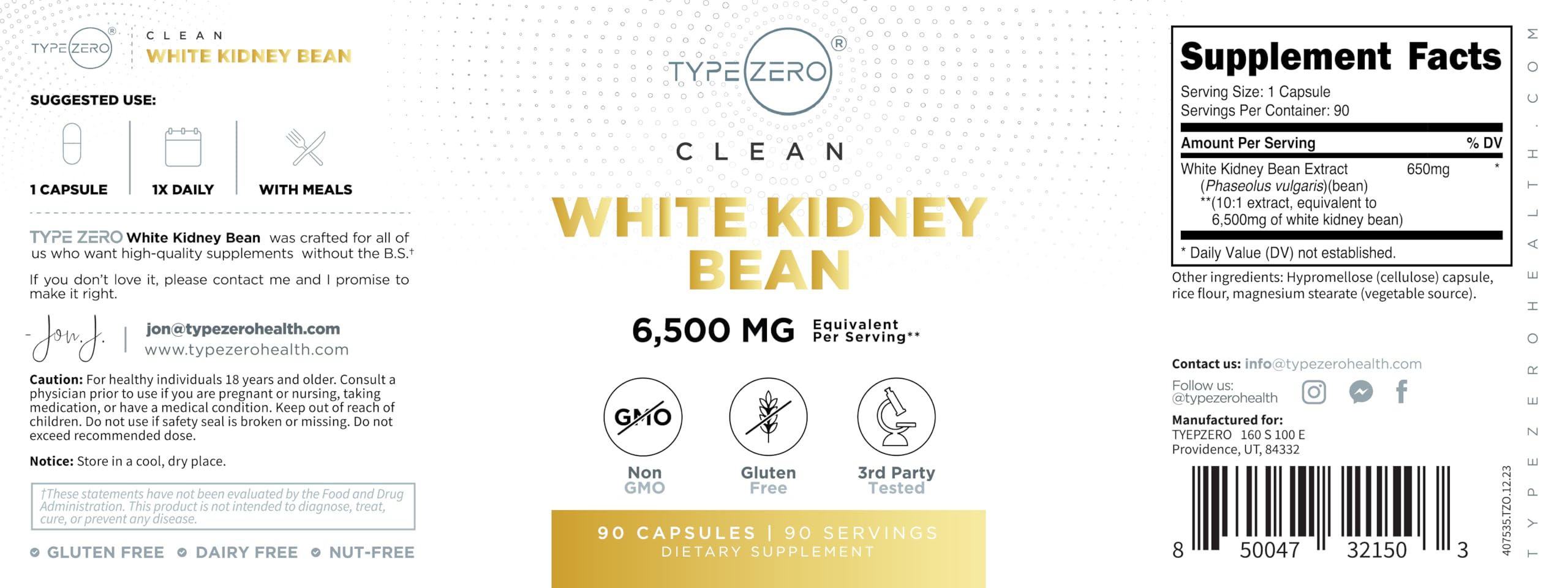Lifestyle shot of Type Zero bottle on a kitchen counter for simple integration