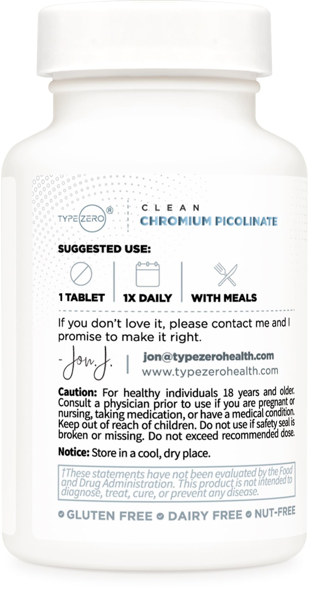 Type Zero tablets arranged to show 120 servings for consistent daily dosing and convenience
