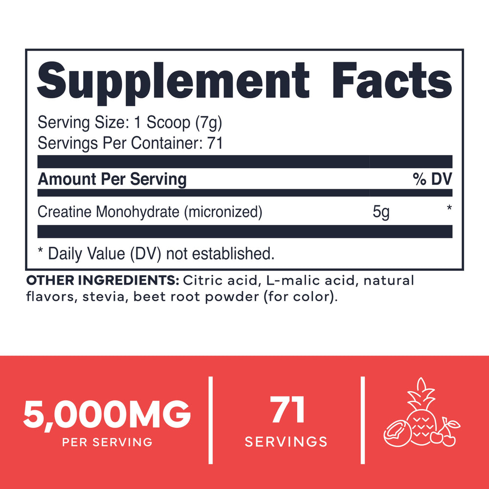 Type Zero Creatine Tropical Punch scoop ready for precise dosing