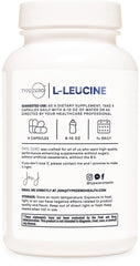 Type Zero L-Leucine serving: four capsules form a simple daily dose.
