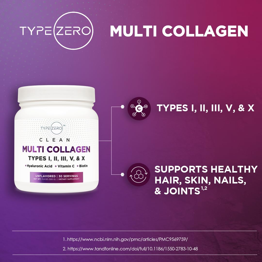 Type Zero Multi Collagen hydrolyzed formula promotes easy absorption.