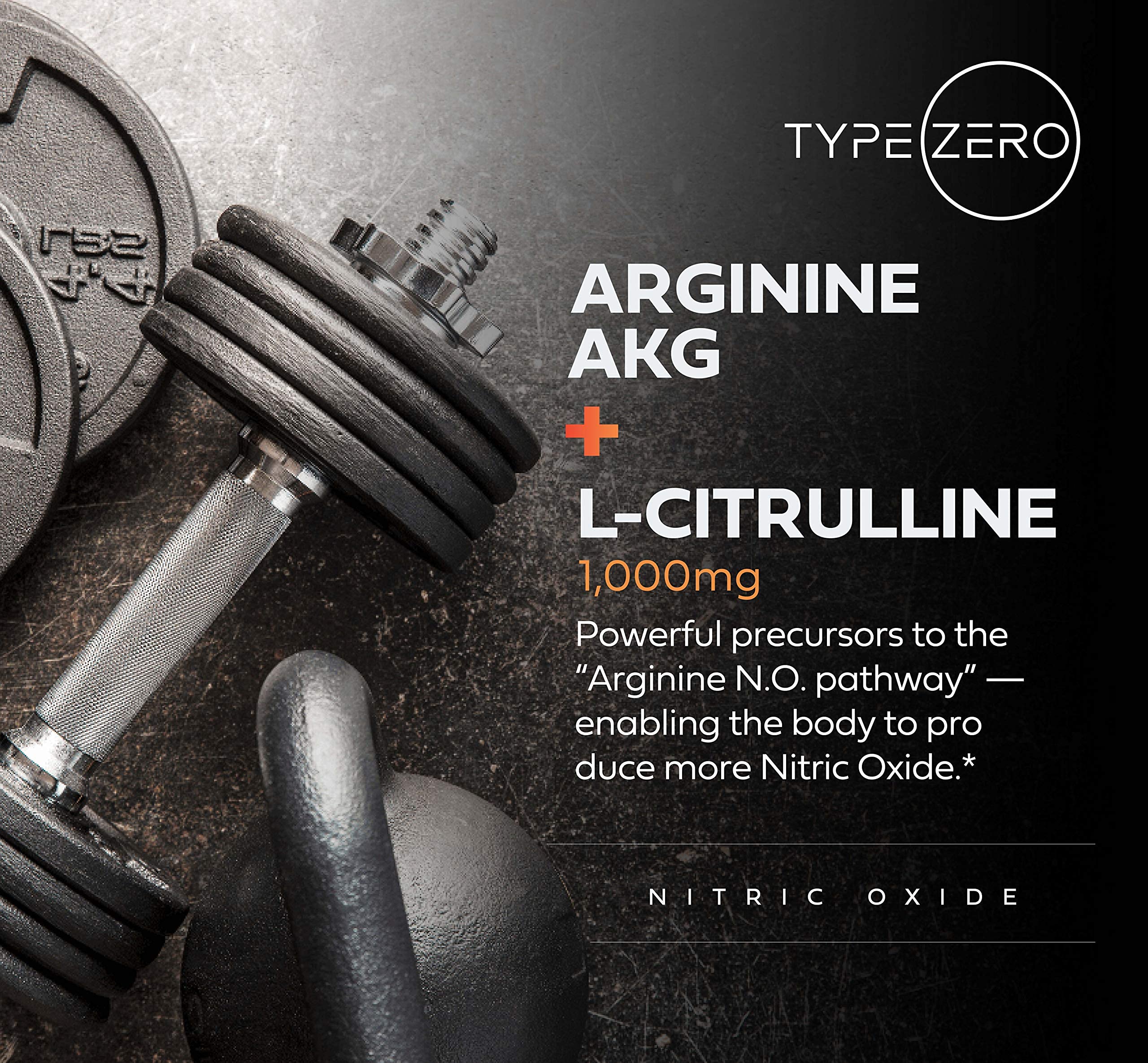 Type Zero Nitric Oxide 6X Booster packaging showing non-GMO gluten-free formulation.