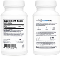 Type Zero Alpha GPC label front highlights third-party testing and vegan-friendly capsules.