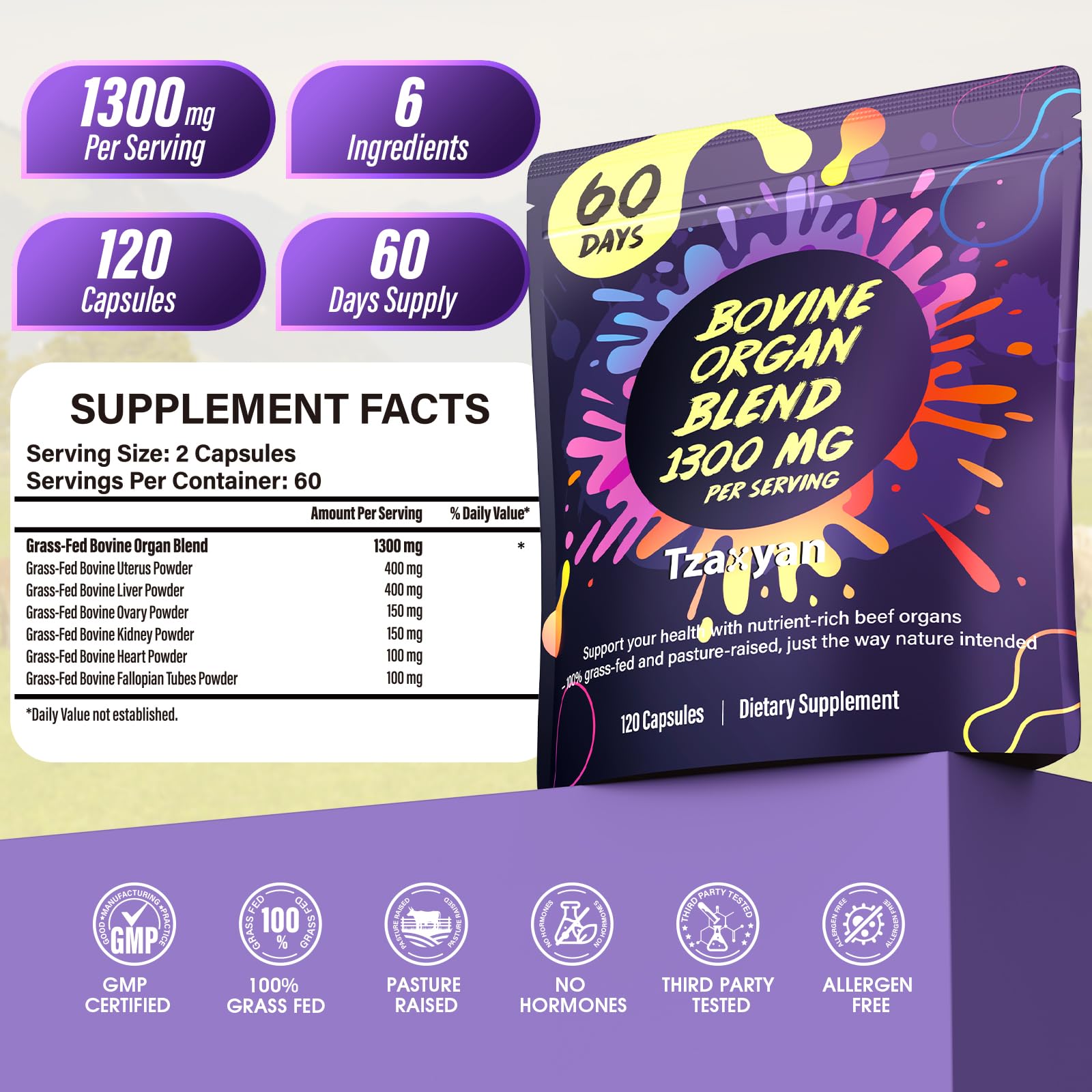 tzaxyan 1300MG energy-boost concept shot for daily routine