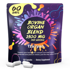 tzaxyan 1300MG beef organ supplement packshot for daily wellness