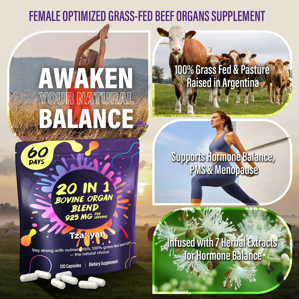 tzaxyan beef organ uterus capsules support hormonal balance and daily comfort.