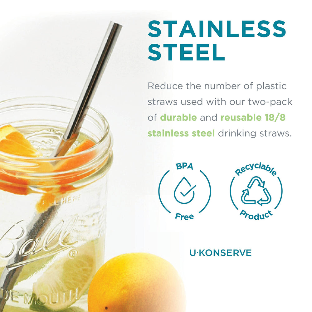 U-Konserve stainless steel straw dishwasher safe for easy cleanup after cold drinks