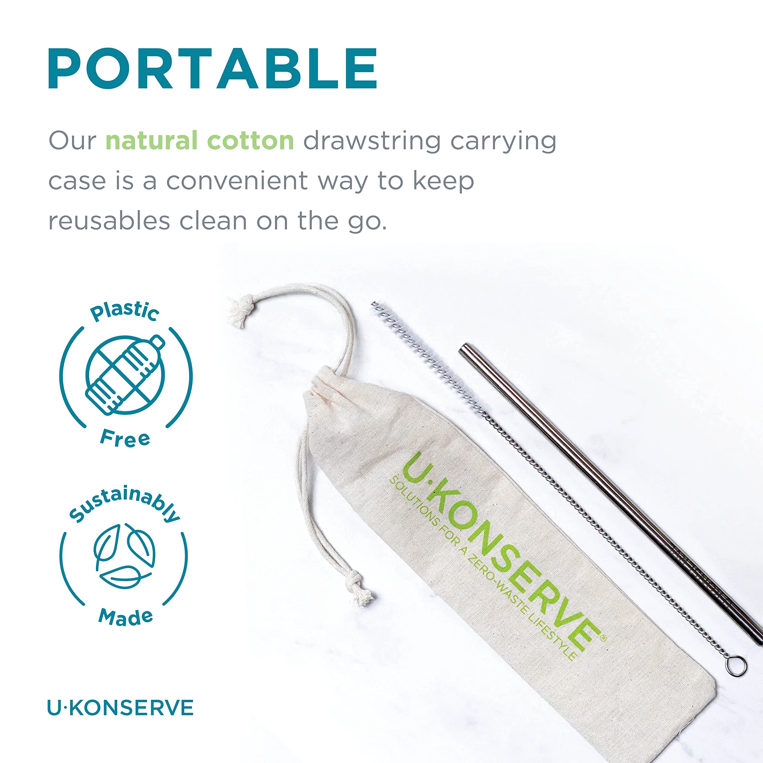 U-Konserve straw cleaning brush helps thorough cleaning after use