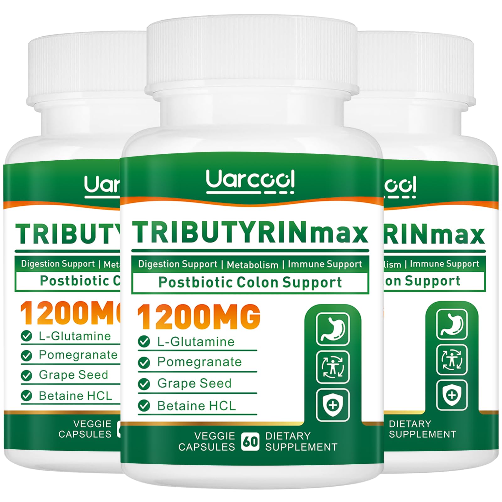 Uarcool TRIBUTYRINmax bottle front view supports daily gut balance