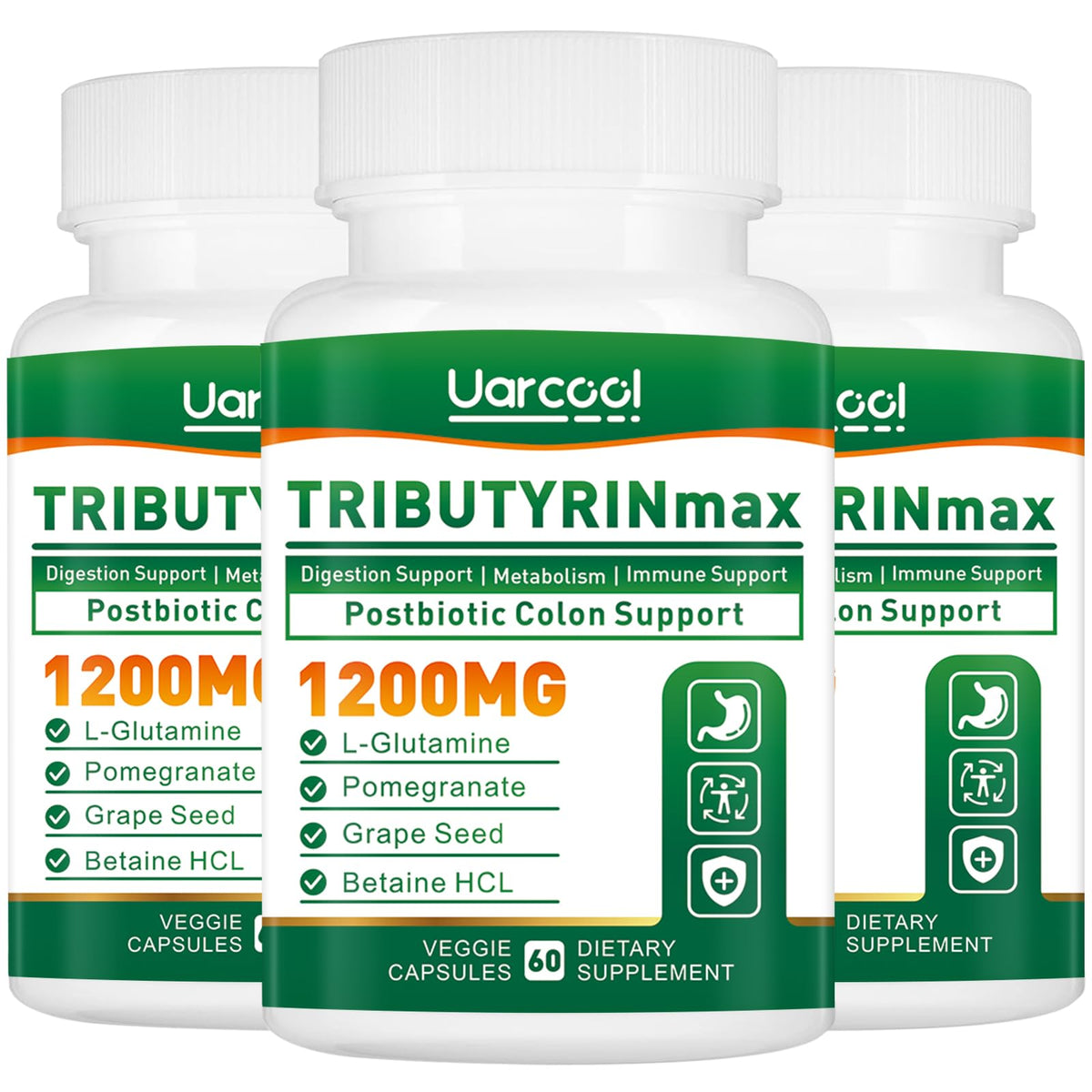 Uarcool TRIBUTYRINmax bottle front view supports daily gut balance