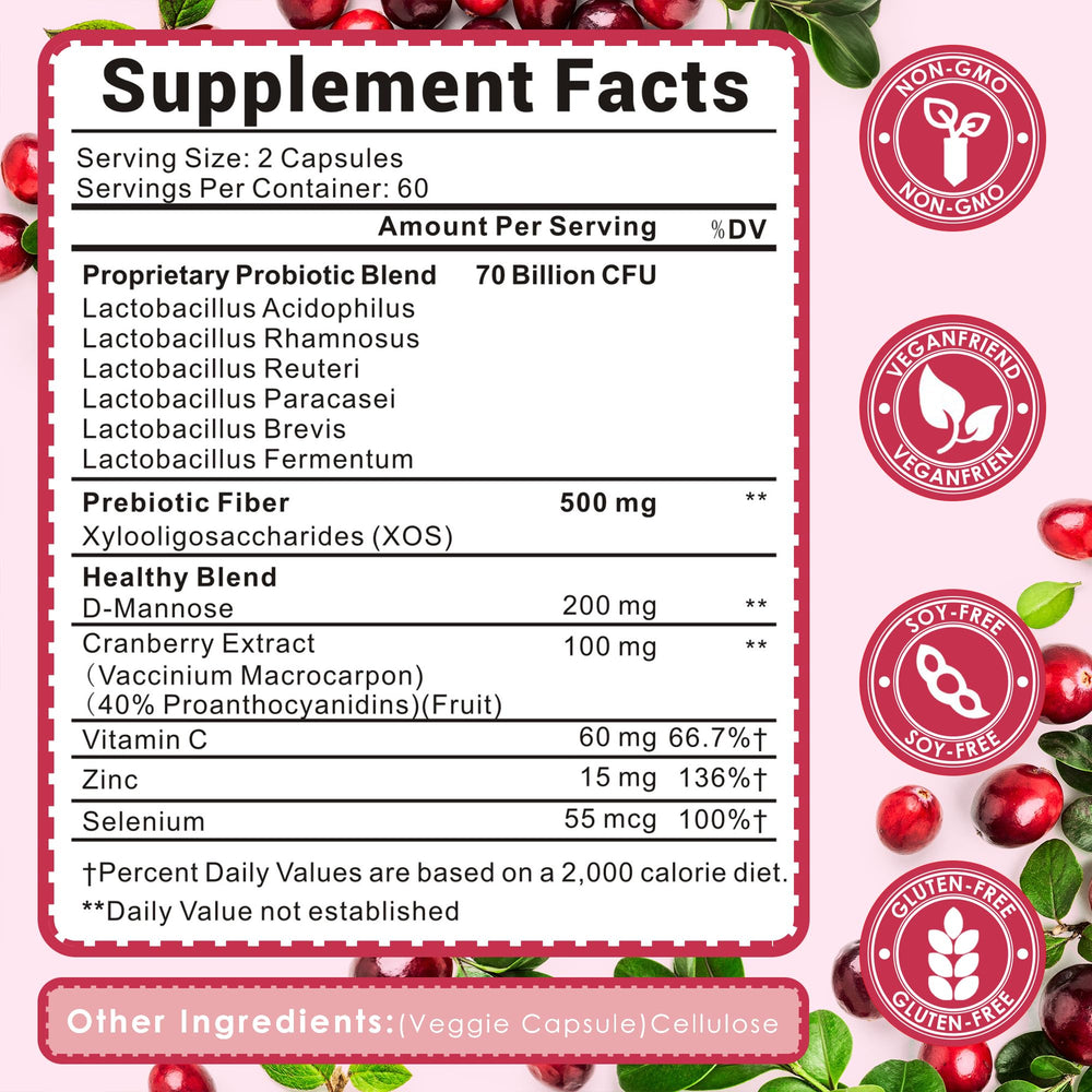 UBEEKOO 12-in-1 blend illustration highlights diverse probiotic support for vaginal health