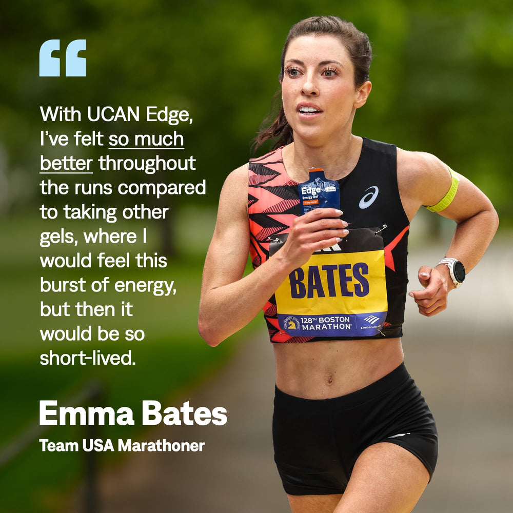 UCAN Edge gel in use during a workout session.