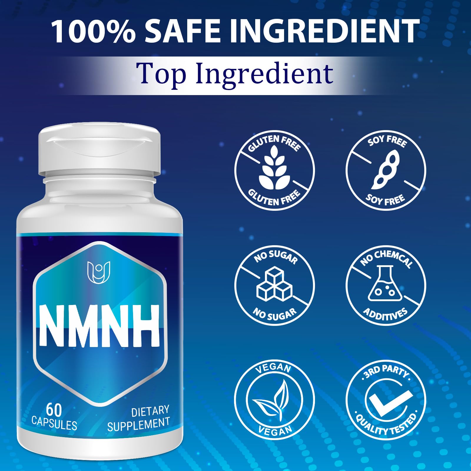 Opaque dark jar protects Ucessuyy NMNH from light, preserving potency.