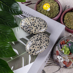 UFEEL Dalmatian Jasper palm stone in gift ready packaging