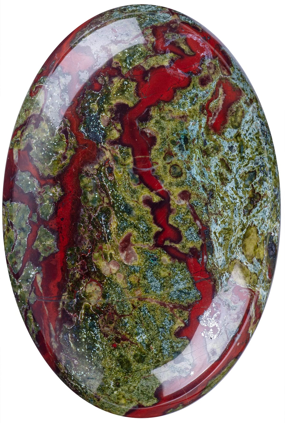 UFEEL Dragon Blood palm stone front view for meditation and grounding.