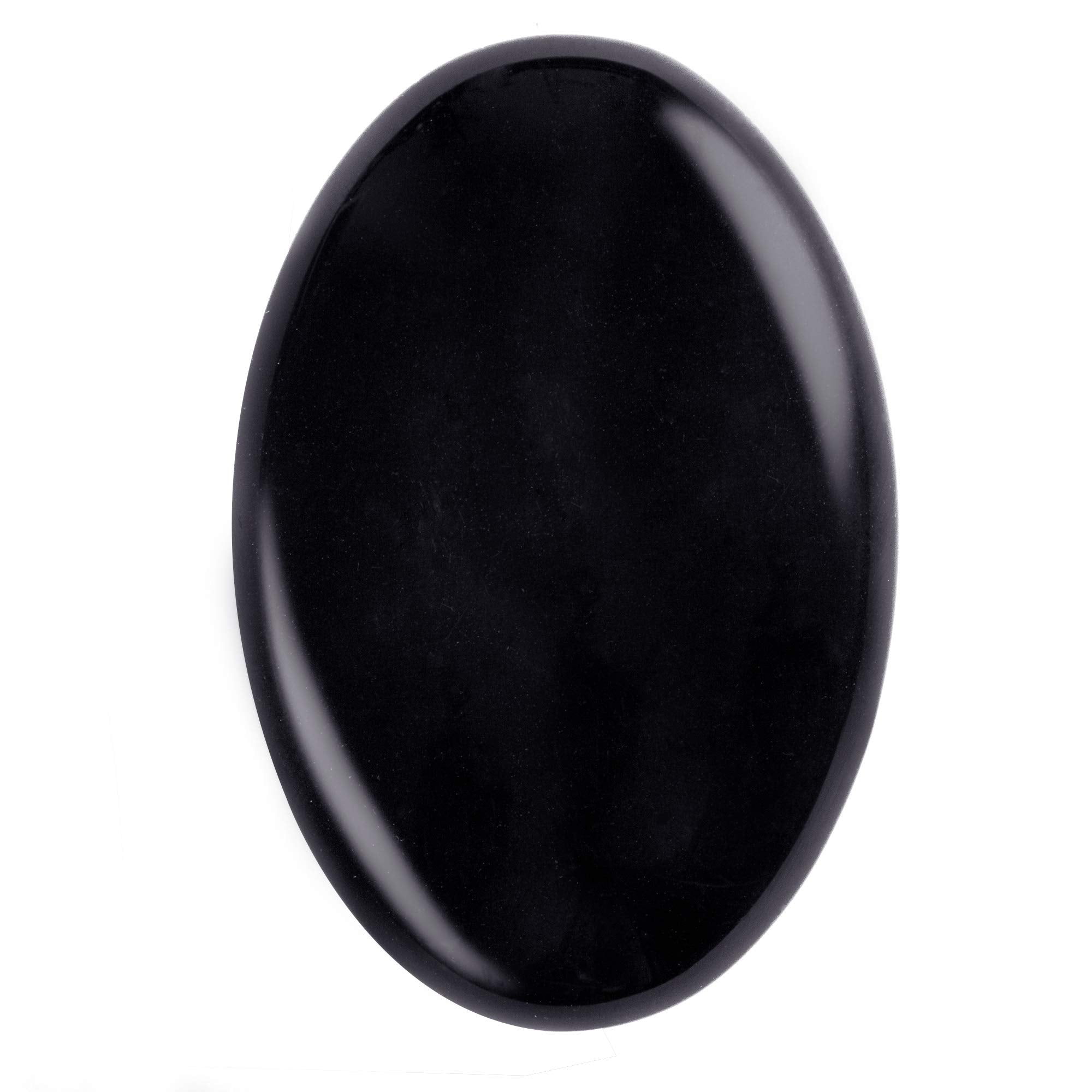 Piedra palma ovalada UFEEL de obsidiana negra para meditación y calma.