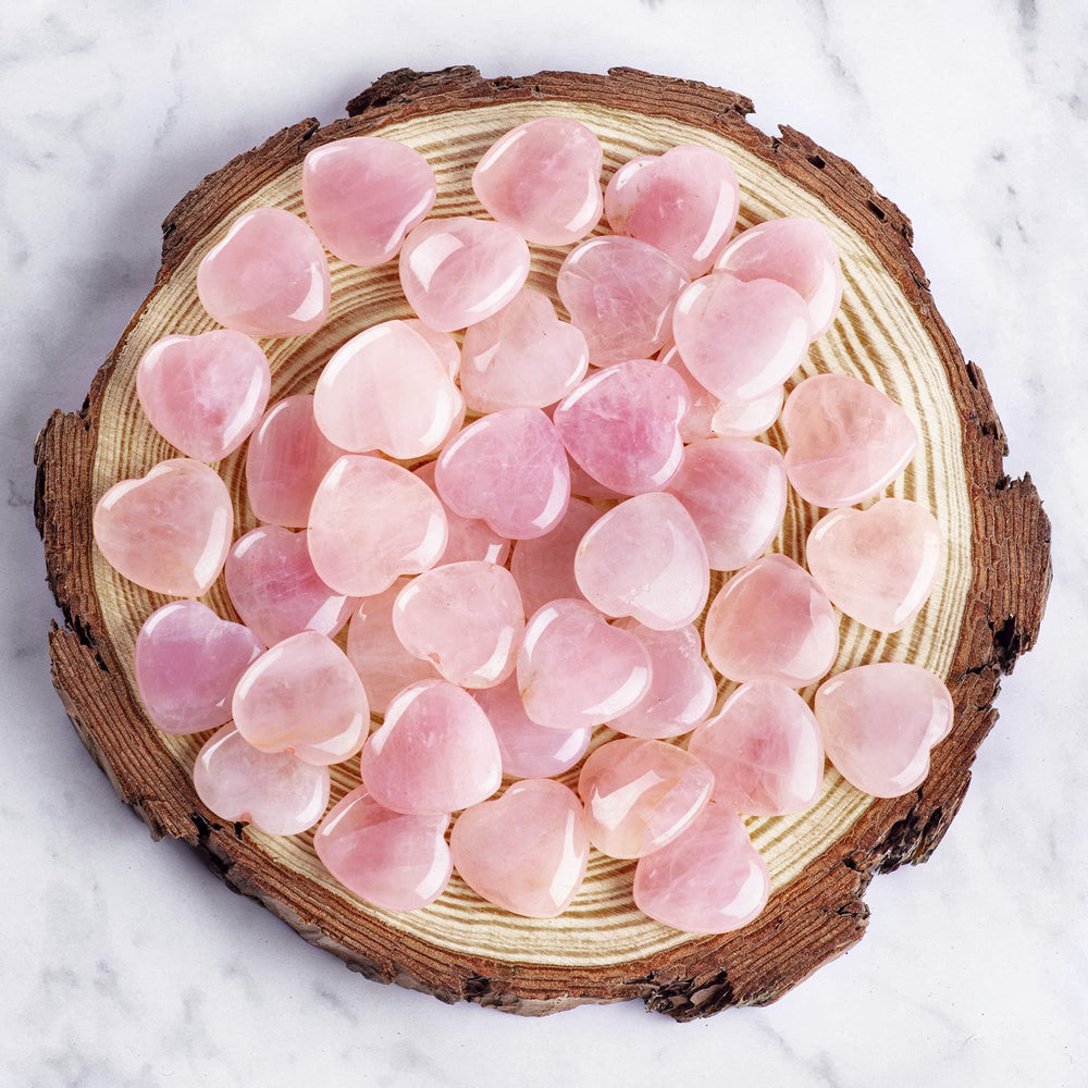 UFEEL heart-shaped rose quartz crystals ideal for DIY jewelry projects.