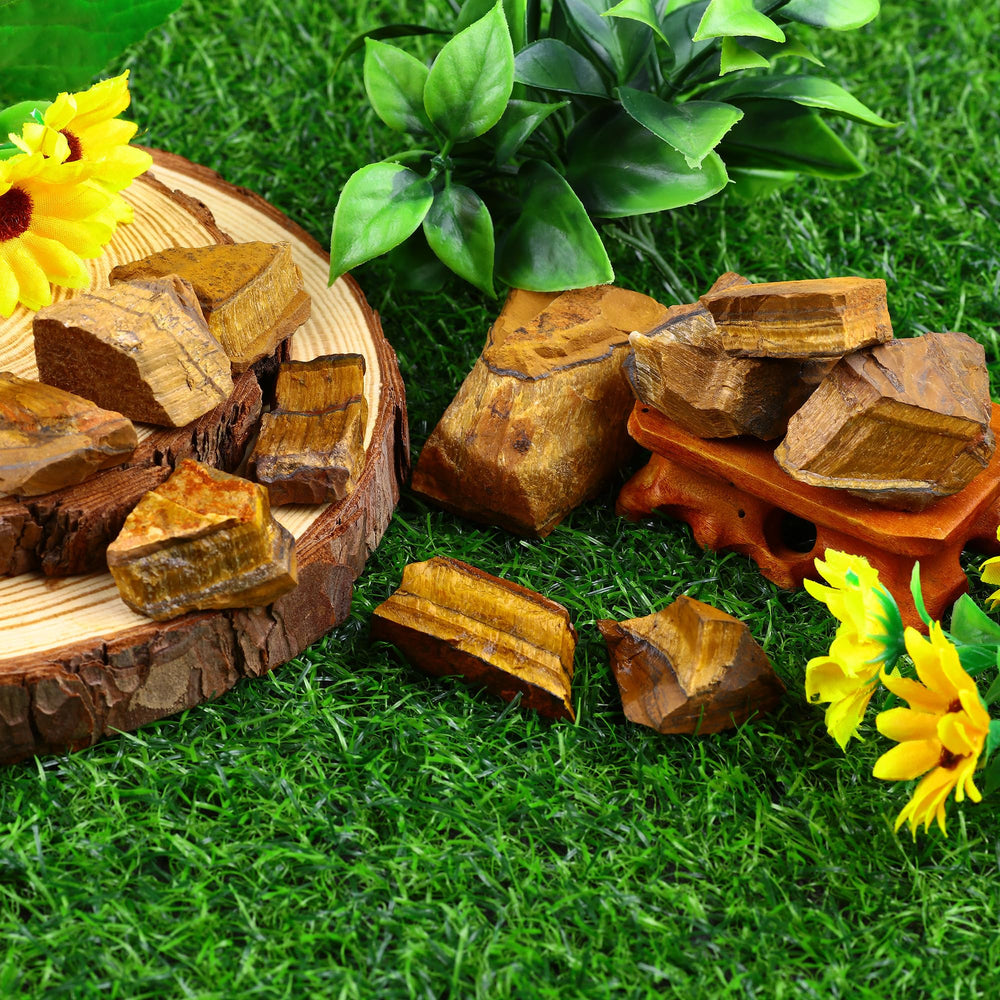 UFEEL rough Tiger's Eye for jewelry-making rough crystals for DIY designs.