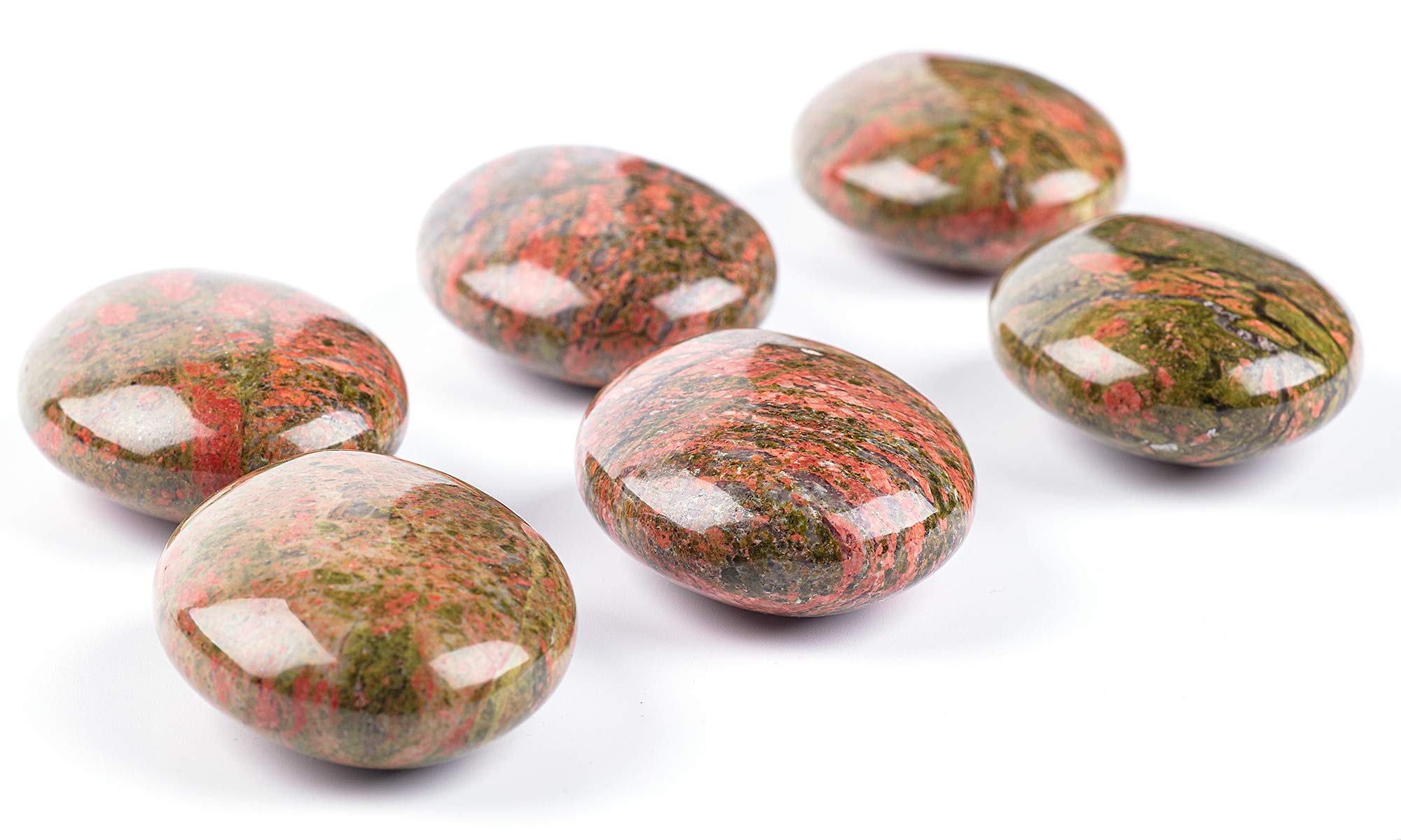 Gift-ready UFEEL Unakite palm stone, a meaningful pocket crystal keepsake.