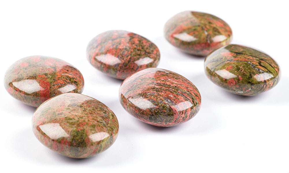 Gift-ready UFEEL Unakite palm stone, a meaningful pocket crystal keepsake.
