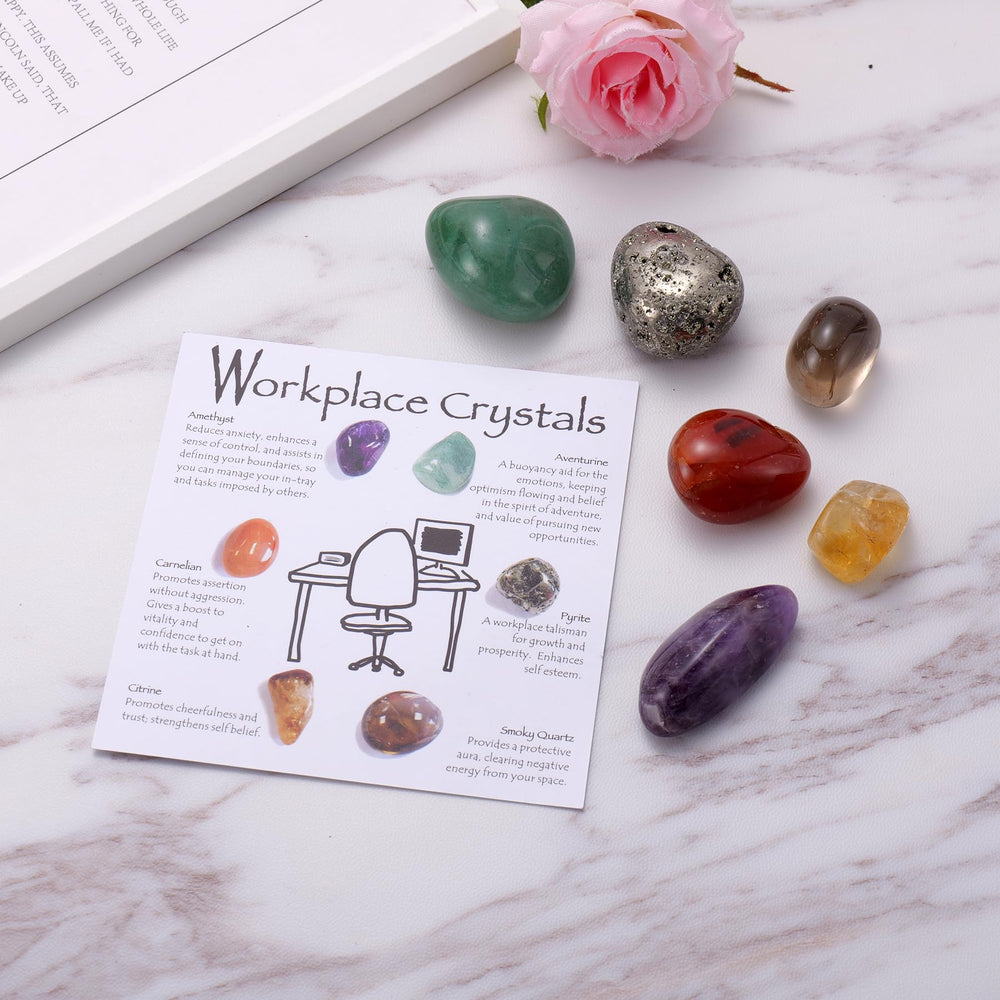 Ukodnus citrine desk crystal for optimism and an energizing mood during busy days.