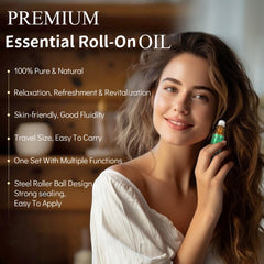 Ulluxe Essential Oils Roll-On bottles close-up showing eight scents for daily serenity.