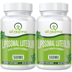 Ulmubra Liposomal Luteolin 500MG bottle highlights high-potency delivery.
