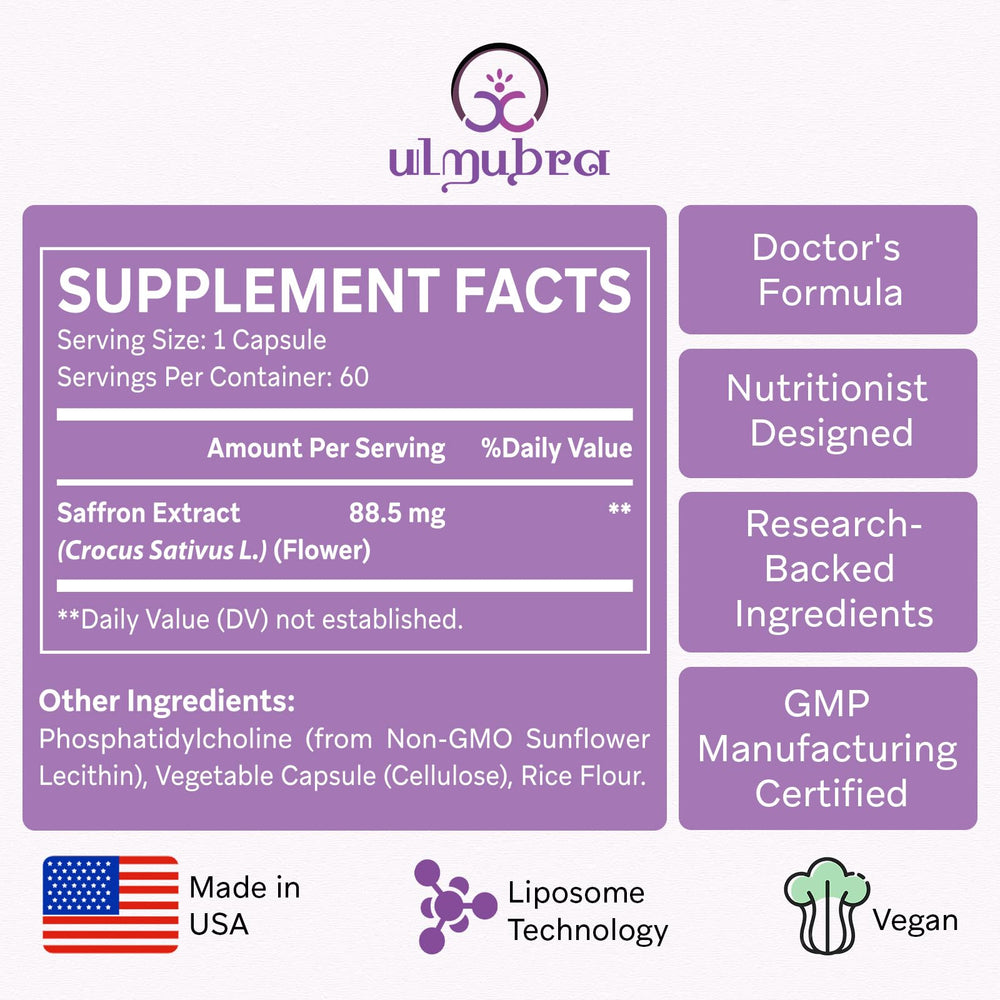Ingredientes Ulmubra sin alérgenos comunes apto vegan.