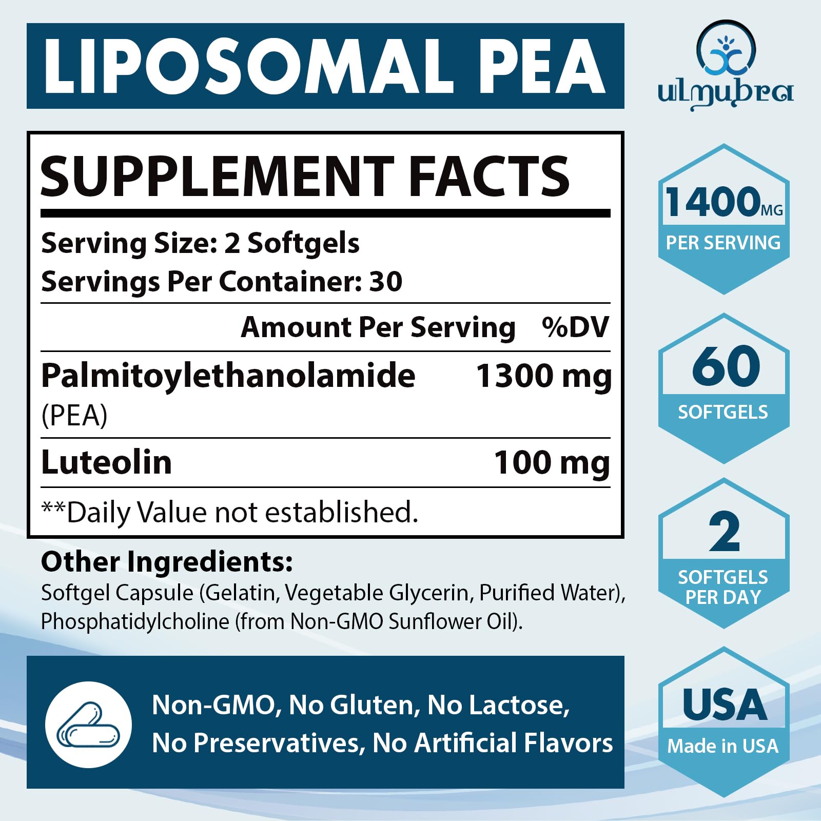 Ulmubra softgel capsules in hand for convenient daily use.