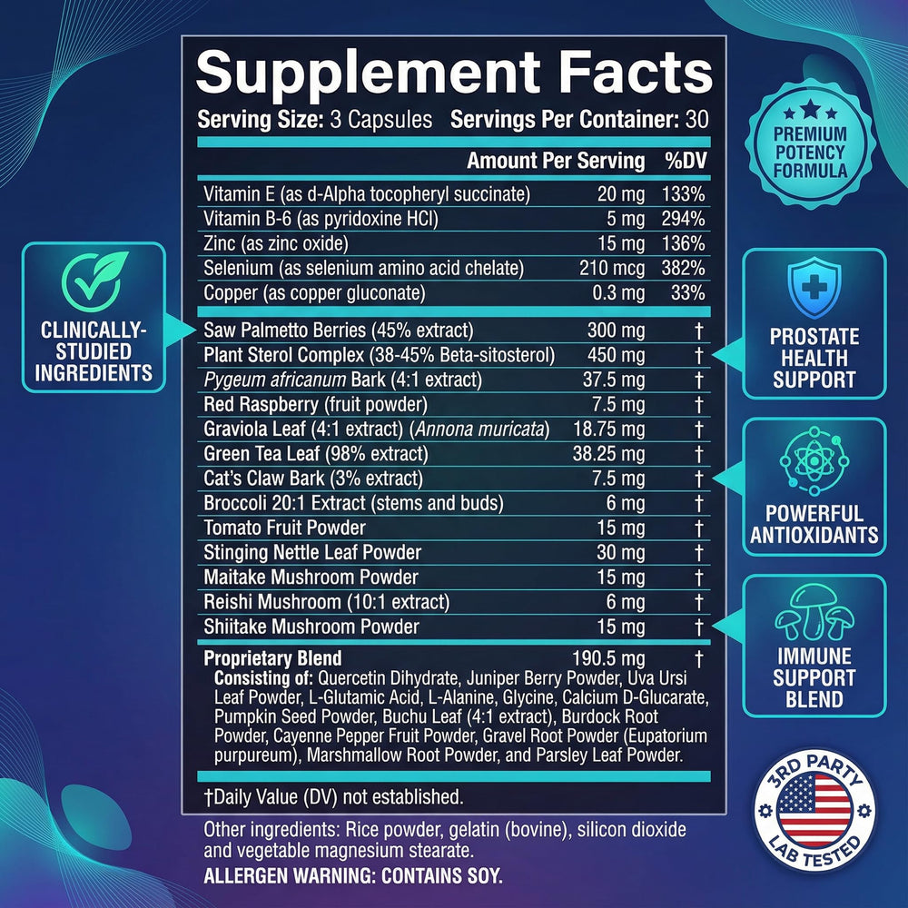 ULTALIFE Beta-Sitosterol capsules close-up supports urinary health.