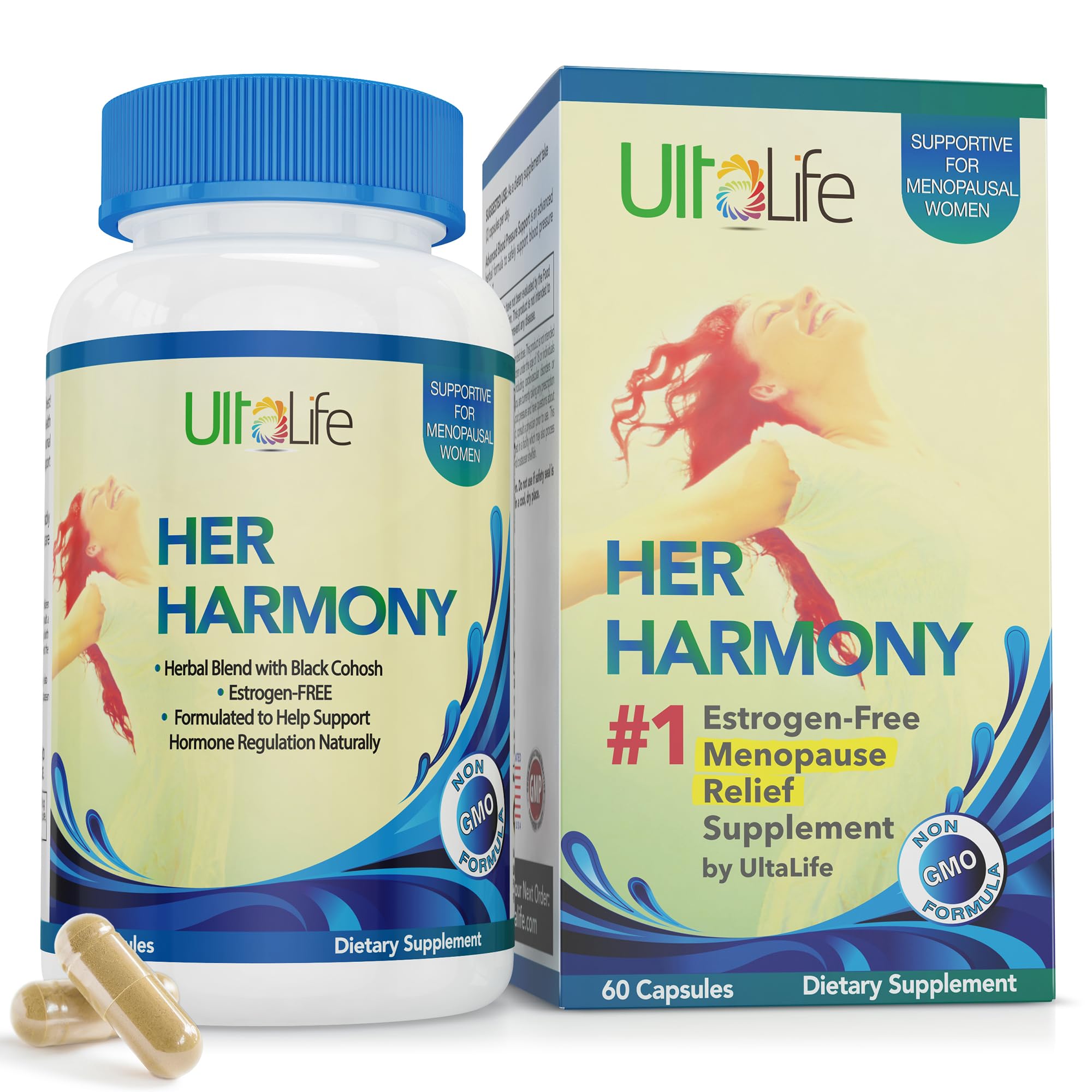 Ultalife Her Harmony capsules arranged for easy daily dosage