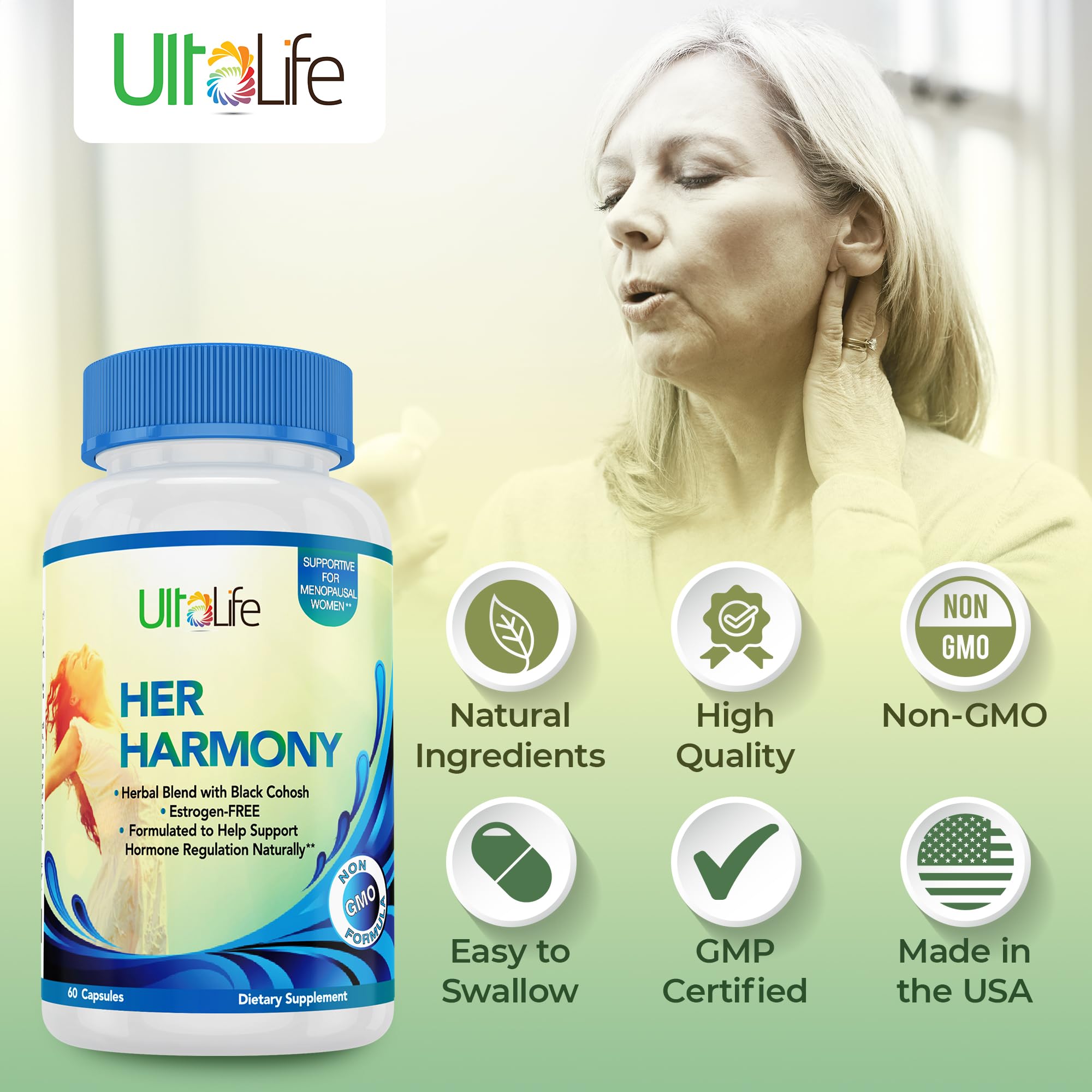 Ultalife Her Harmony packaging on display, signaling a trusted option