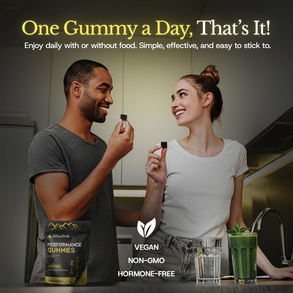 Ultima Peak Shilajit Gold Gummies ingredients graphic highlights adaptogens.