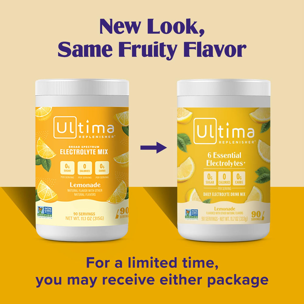 Ultima Replenisher with six electrolytes including magnesium, calcium and potassium for balanced hydration.