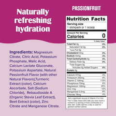 Pouring Ultima Replenisher into a glass to prepare a hydrating passionfruit drink