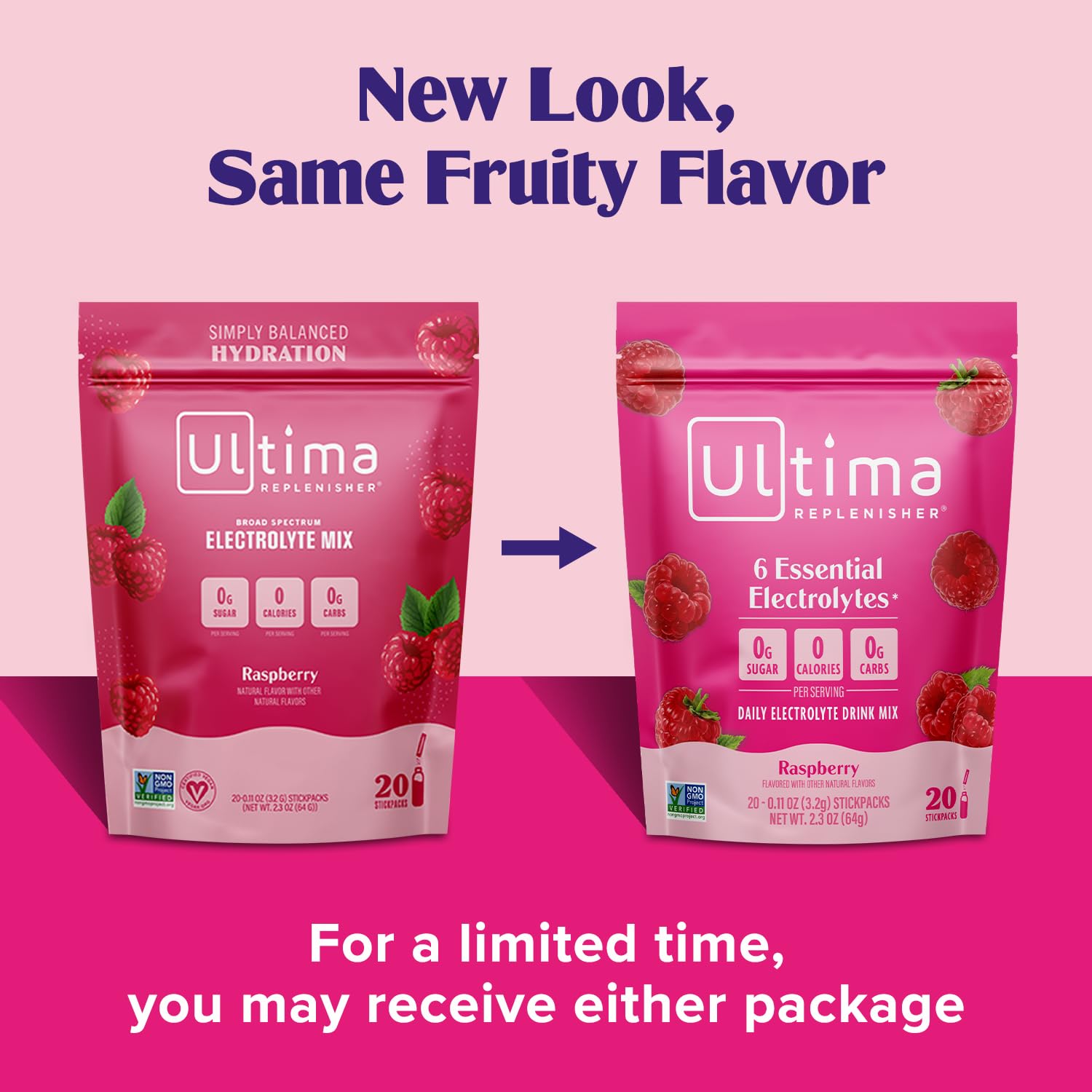 Ultima Replenisher Raspberry powder dissolving in water delivers a refreshing flavor.