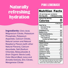 Ultima Replenisher glass of pink hydration with ice