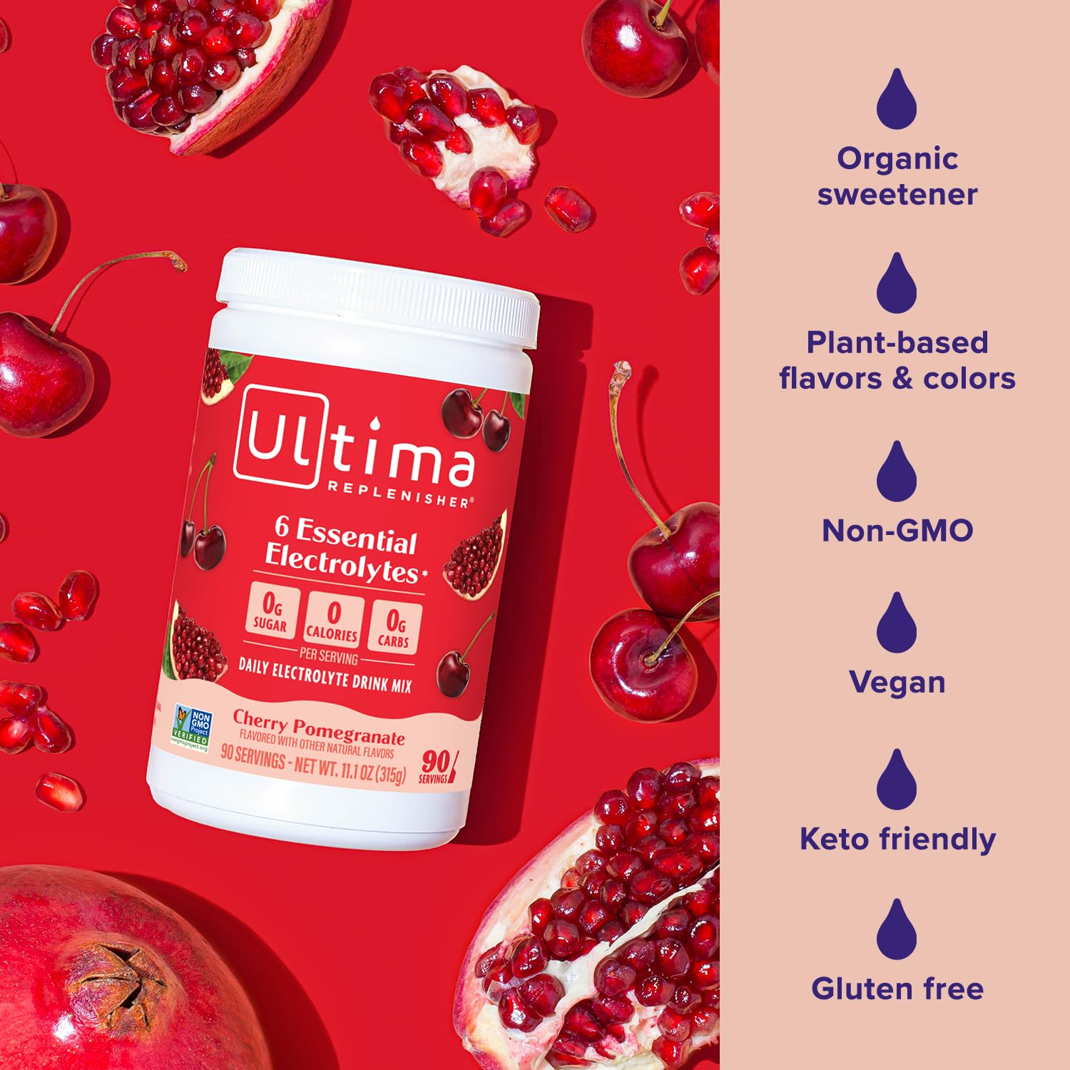 Ultima Replenisher organic stevia sweetener being used in the mix for natural flavor.