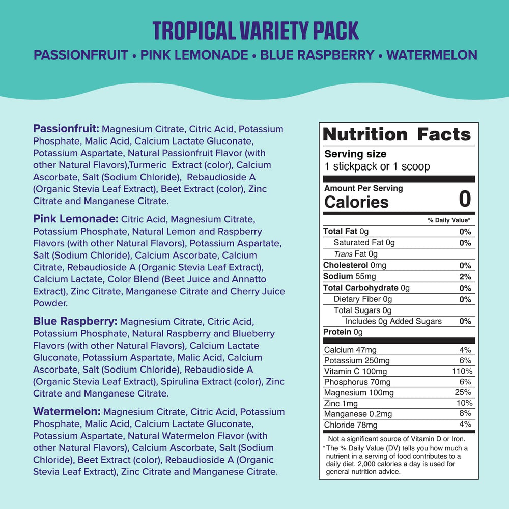 Ultima Replenisher passionfruit packet offers refreshing hydration for busy days.