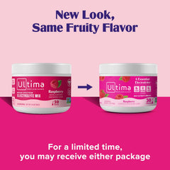 Pouring Ultima Replenisher into a glass of water with ice.