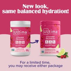 Ultima Replenisher ready-to-drink glass of cranberry cosmo aroma.