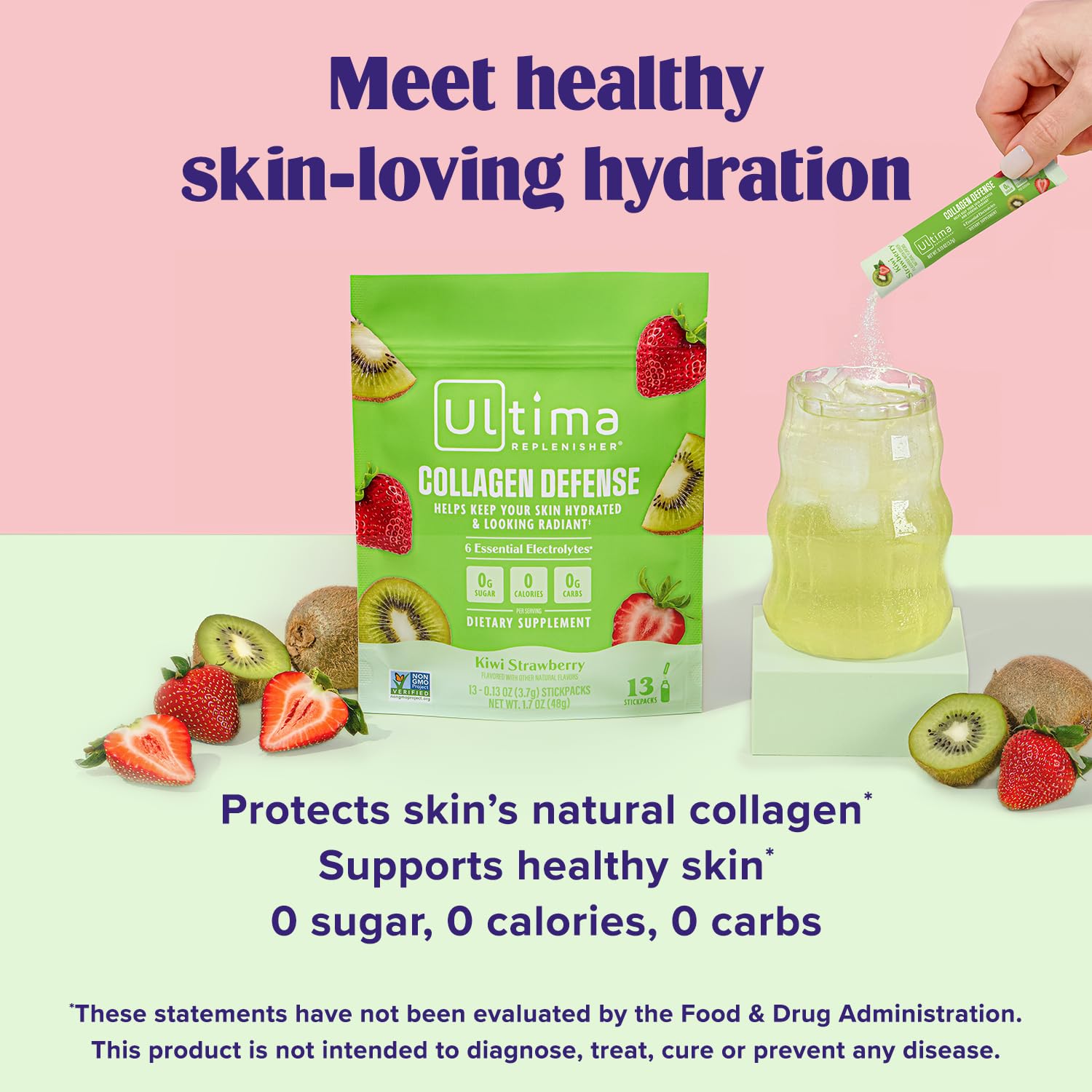 Ultima sugar-free electrolyte stickpack suitable for keto and gluten-free diets