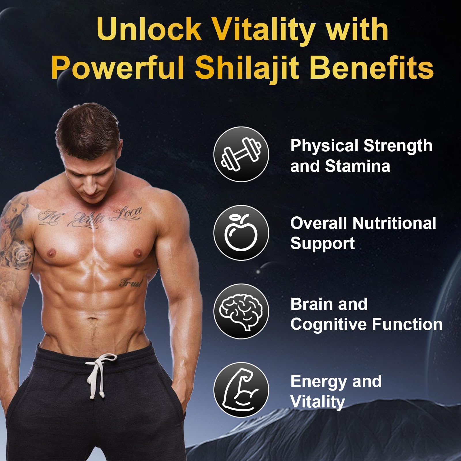 Close-up of UltimaPeak Shilajit Gummies highlighting texture for daily vitality.