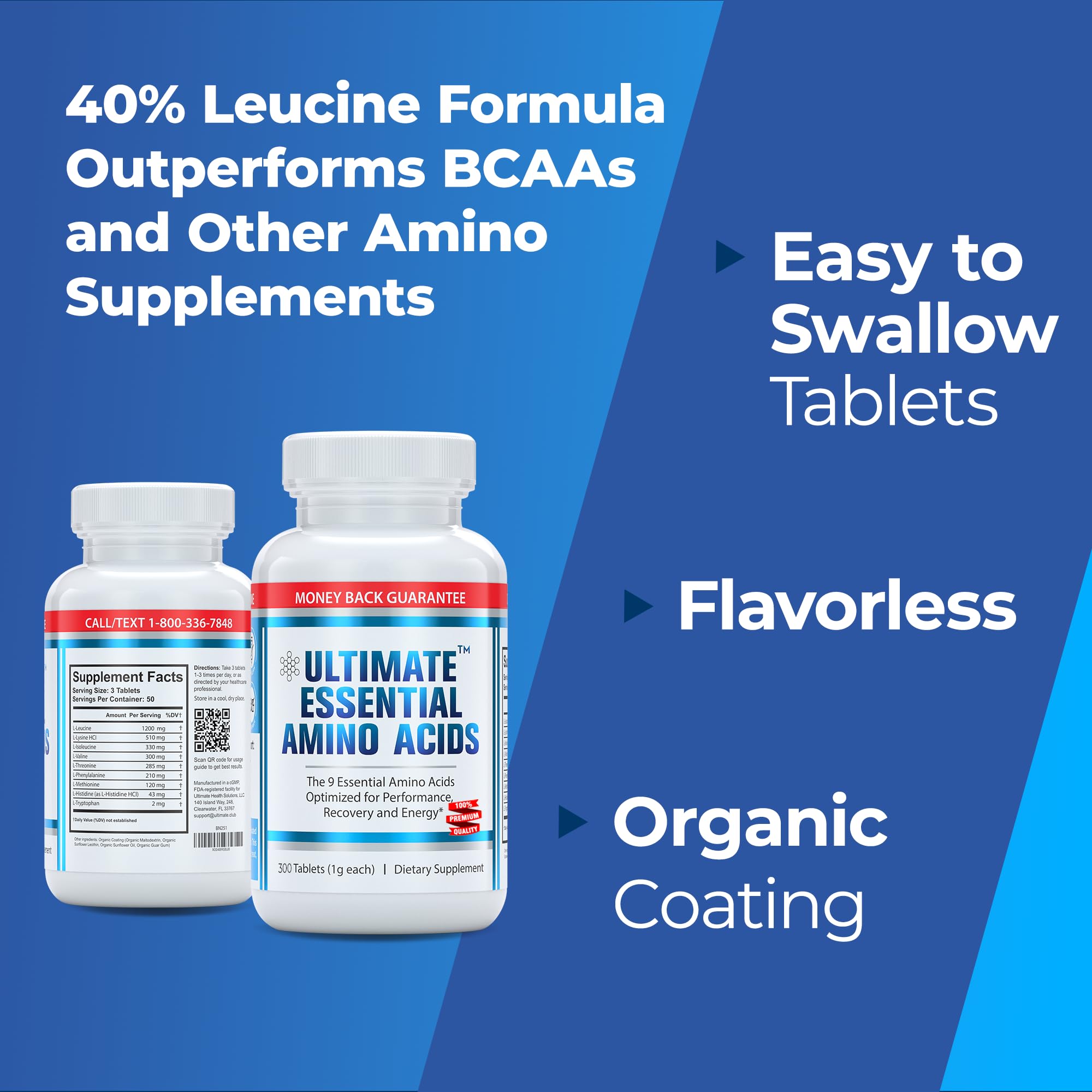 Ultimate EAA tablets dissolving smoothly in a sip of water.
