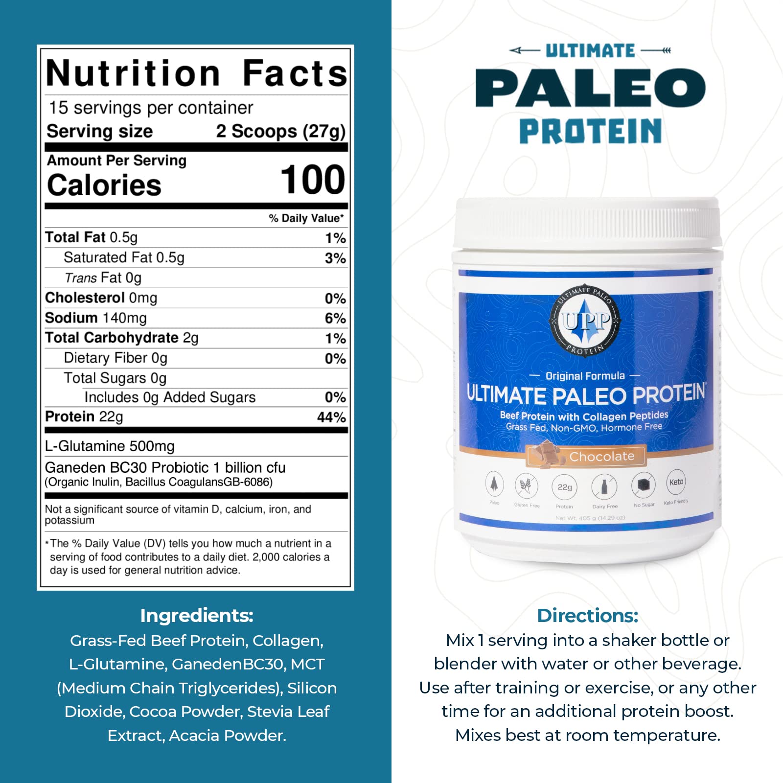 Ultimate Paleo Protein grass-fed beef powder enhances smoothies