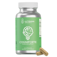 Ultisana Cogniforte bottle front view showing convenient daily brain support.