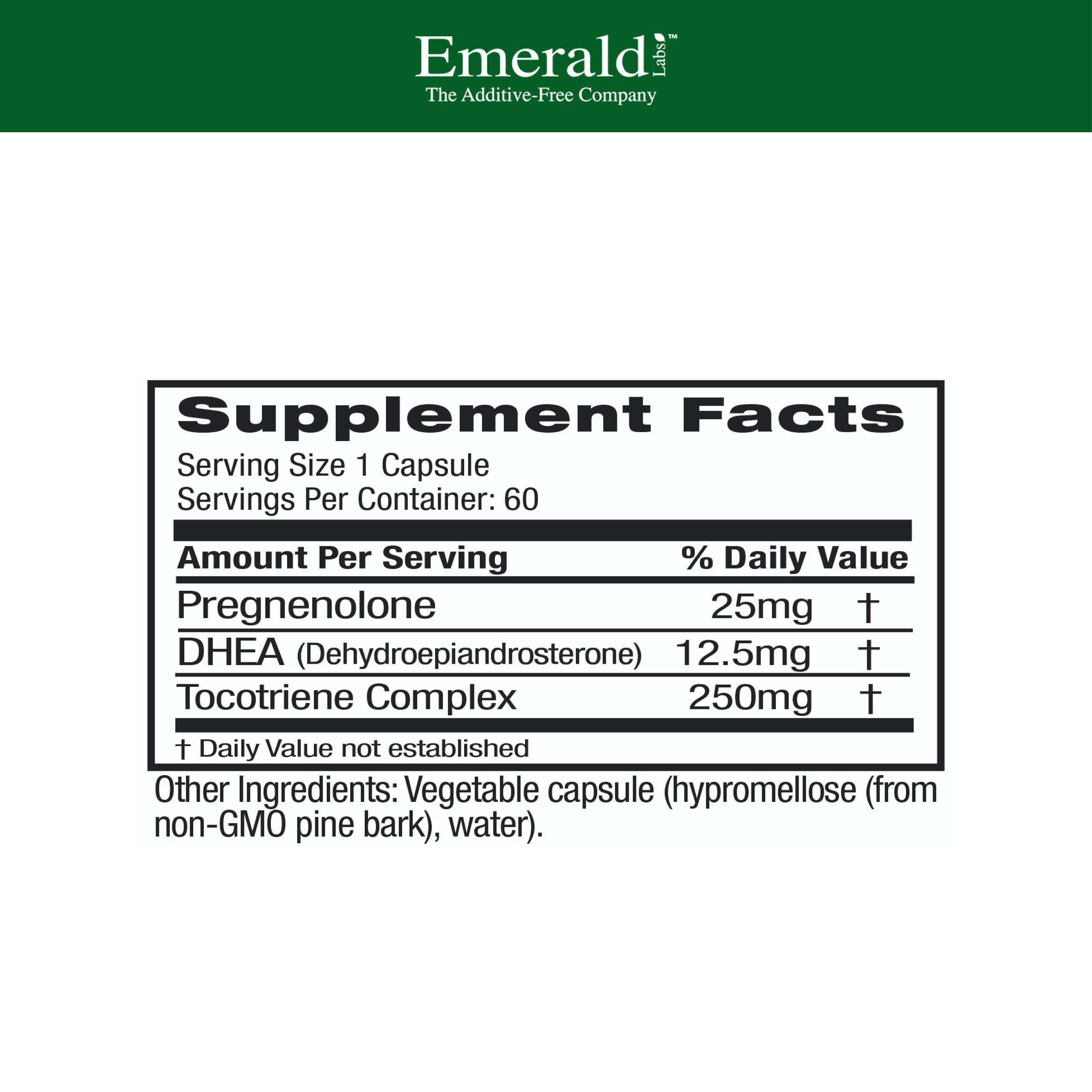 Ultra Botanicals Emerald Labs DHEA capsules for daily hormonal balance