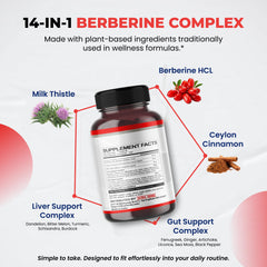 Ultra Herbs Berberine packaging front shows 150 capsules for long-term routine.