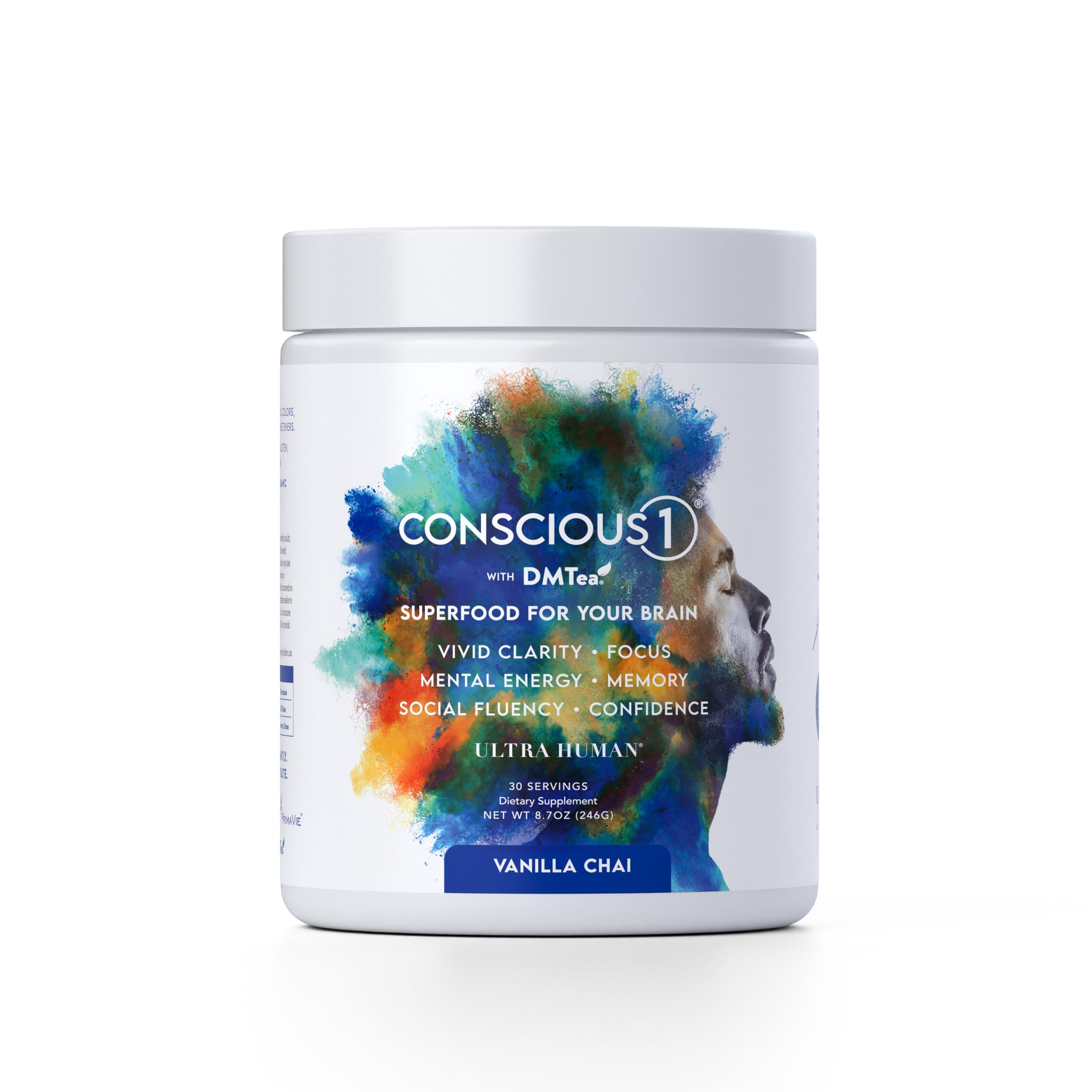 Ultra Human Conscious1 bottle – Vanilla Chai for focused energy and clarity.