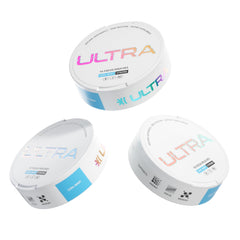 Ultra Pouches Cool Mint front pack shows portable, caffeine-free focus on the go.